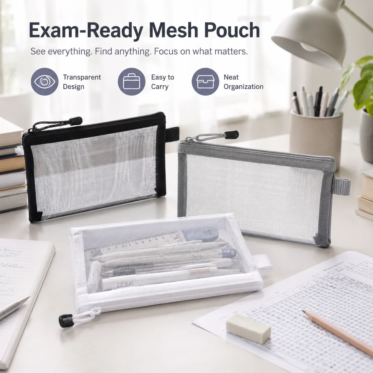 Astuccio Trasparente in Rete,  - Clear Mesh Pencil Pouch For Exam recensione e prezzo