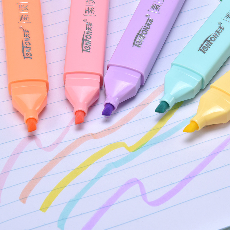 6 Pz/set Forma Piatta Evidenzi - Pastel Highlighter Set Double Ended recensione e prezzo